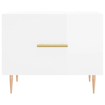Coffee Tables 2pcs High Gloss White 50x50x40 cm Engineered Wood