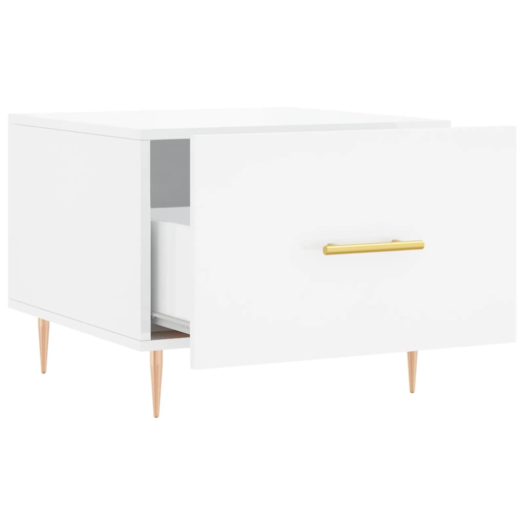 Coffee Tables 2pcs High Gloss White 50x50x40 cm Engineered Wood