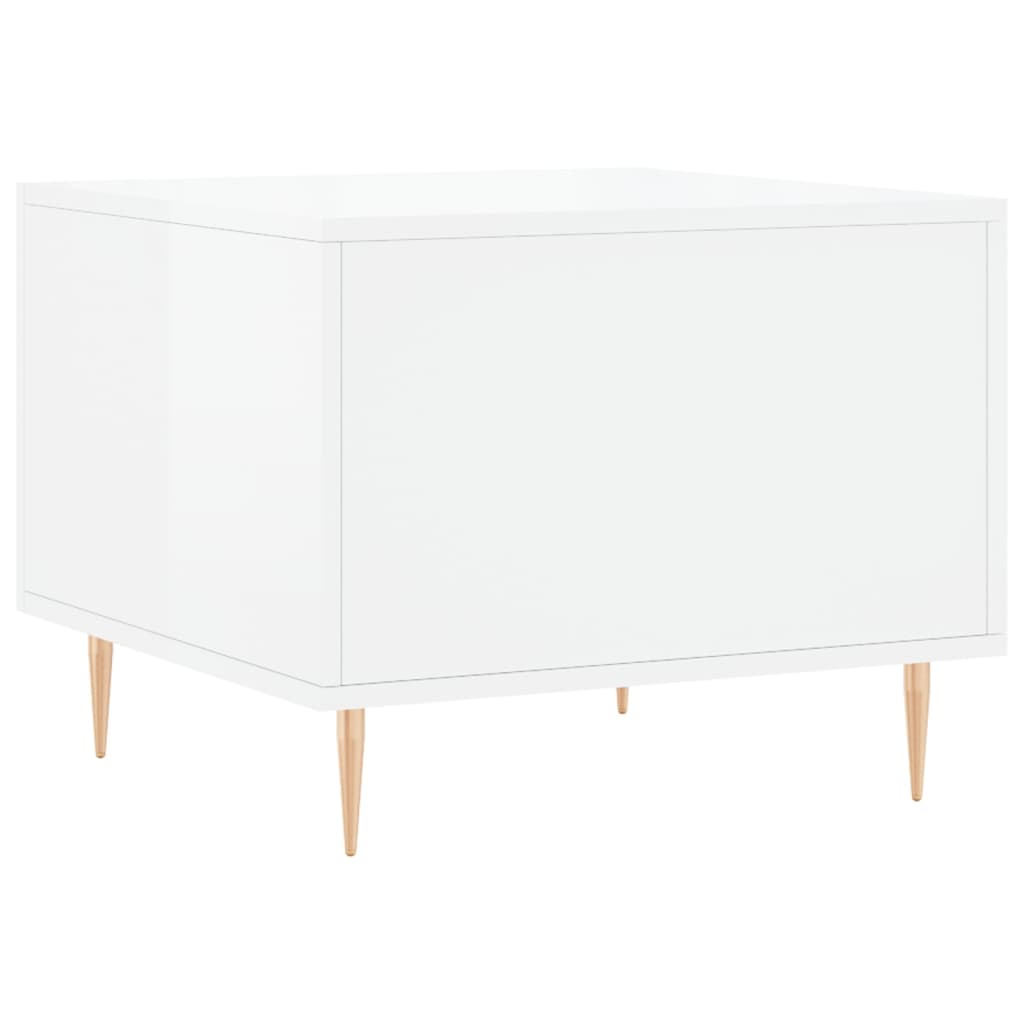 Coffee Tables 2pcs High Gloss White 50x50x40 cm Engineered Wood