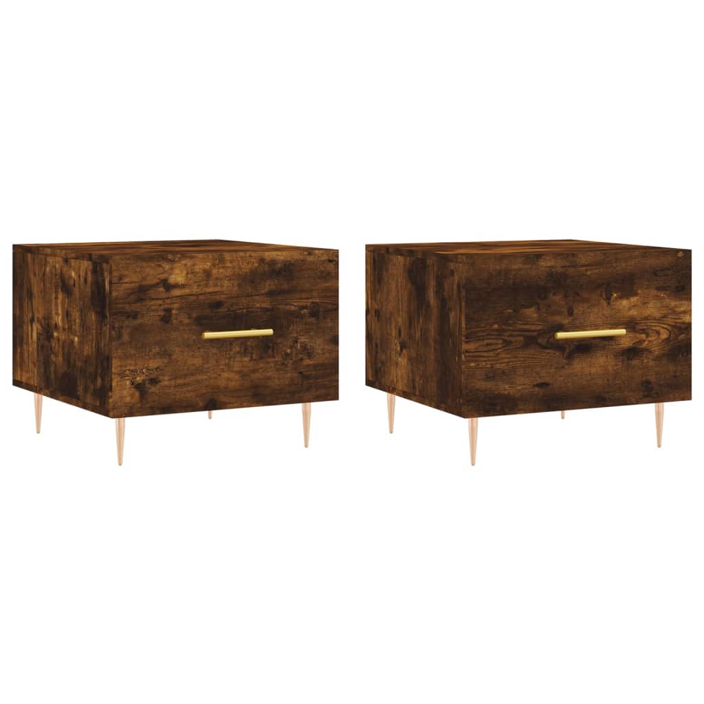 Coffee Tables 2 pcs Smoked Oak 50x50x40 cm Engineered Wood