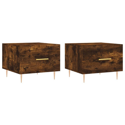 Coffee Tables 2 pcs Smoked Oak 50x50x40 cm Engineered Wood