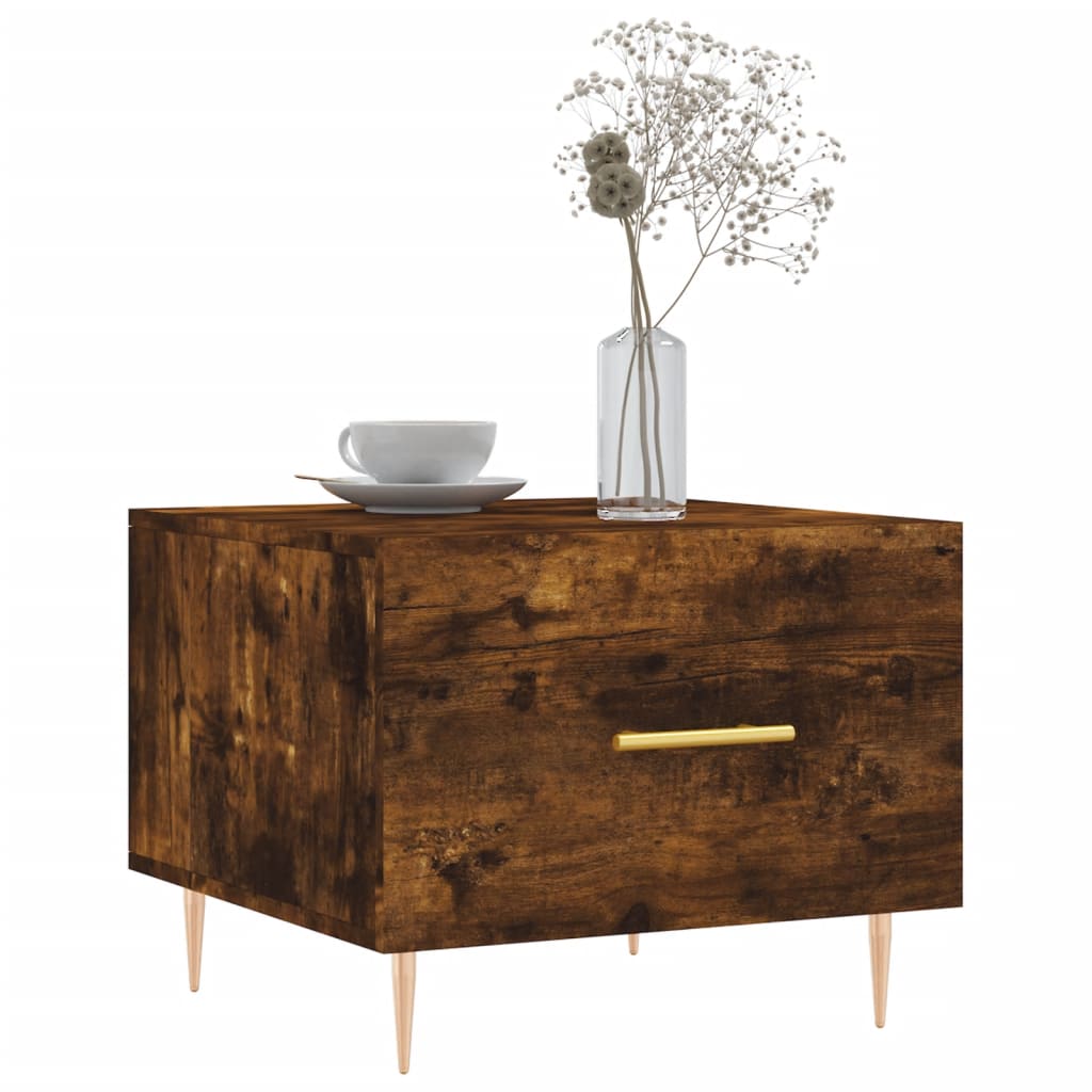 Coffee Tables 2 pcs Smoked Oak 50x50x40 cm Engineered Wood