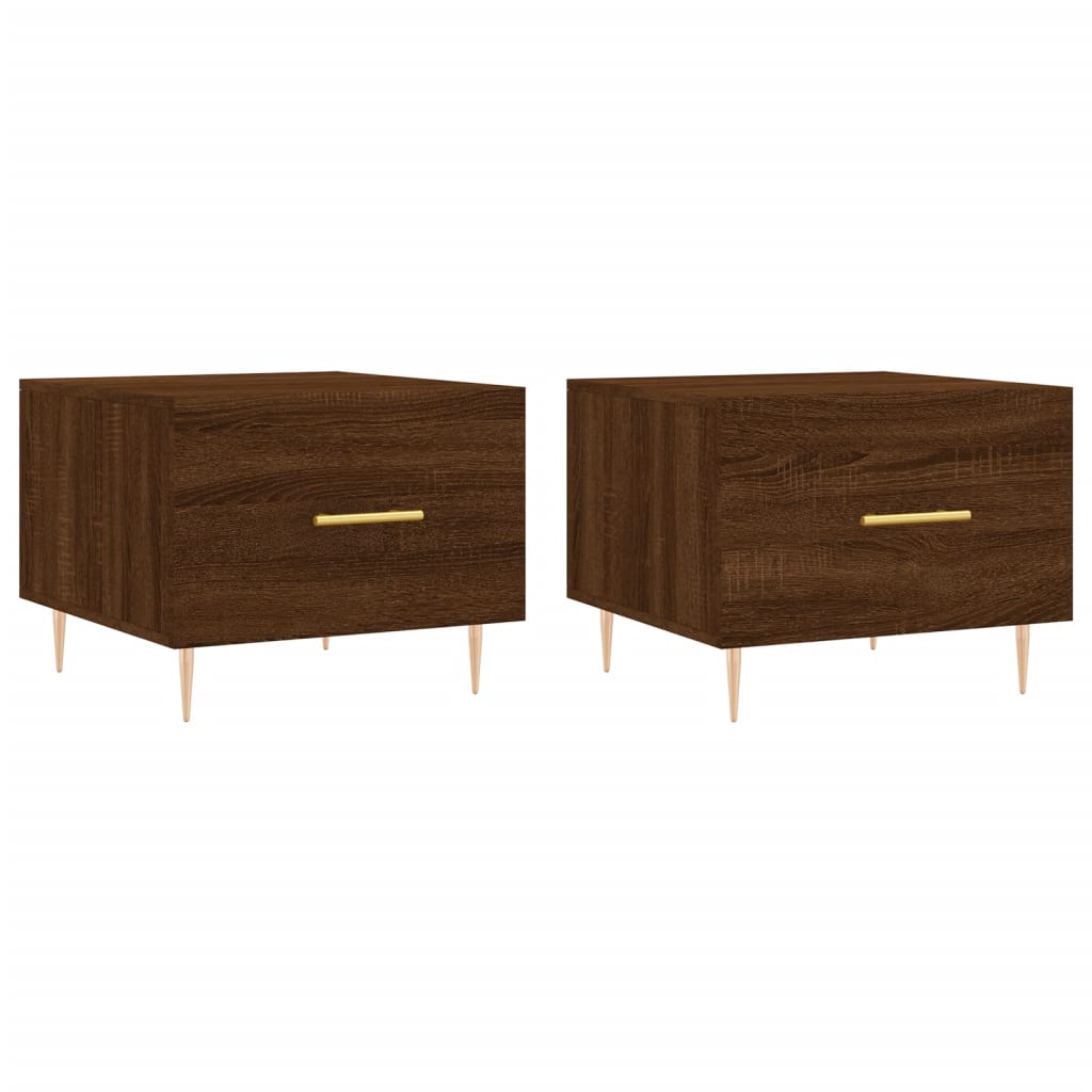 Coffee Tables 2 pcs Brown Oak 50x50x40 cm Engineered Wood