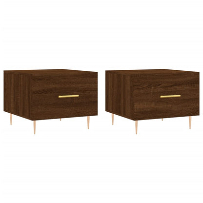 Coffee Tables 2 pcs Brown Oak 50x50x40 cm Engineered Wood