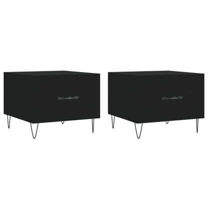 Coffee Tables 2 pcs Black 50x50x40 cm Engineered Wood