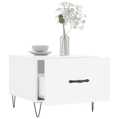 Coffee Tables 2pcs High Gloss White 50x50x40 cm Engineered Wood