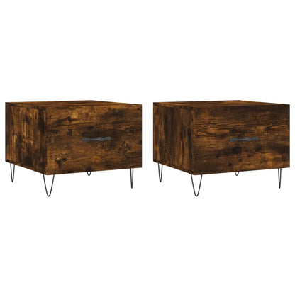 Coffee Tables 2 pcs Smoked Oak 50x50x40 cm Engineered Wood