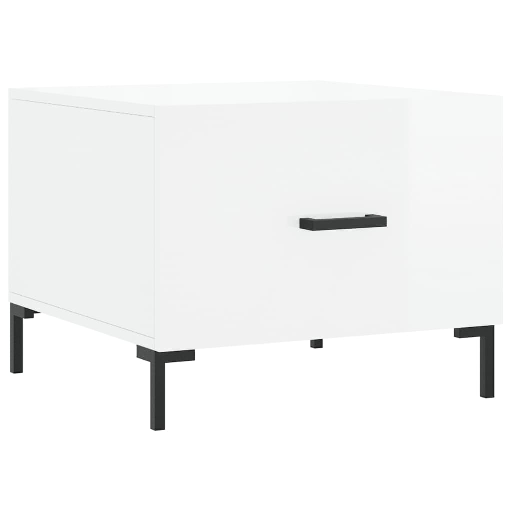 Coffee Tables 2pcs High Gloss White 50x50x40 cm Engineered Wood