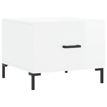 Coffee Tables 2pcs High Gloss White 50x50x40 cm Engineered Wood