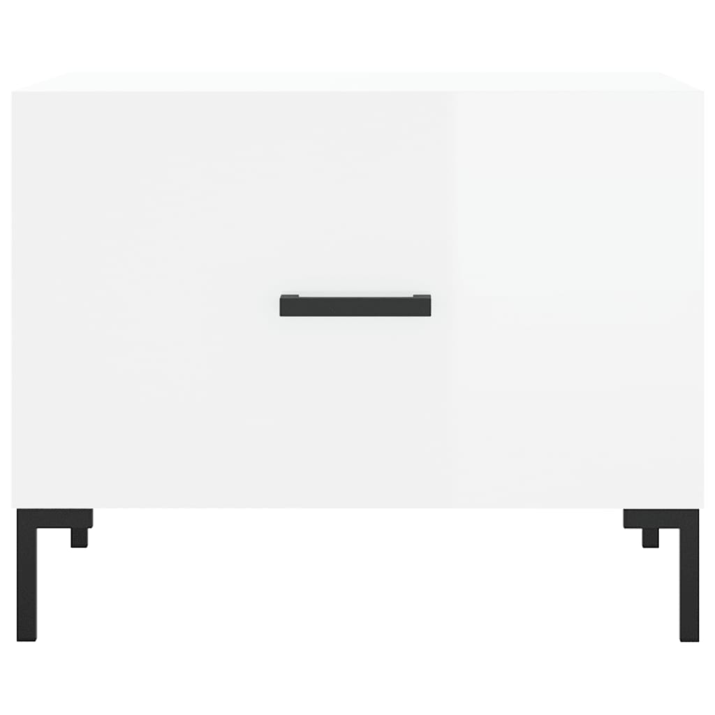 Coffee Tables 2pcs High Gloss White 50x50x40 cm Engineered Wood
