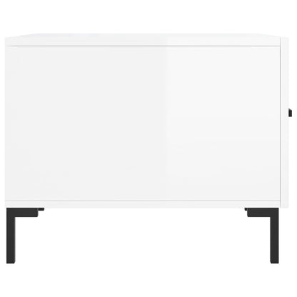 Coffee Tables 2pcs High Gloss White 50x50x40 cm Engineered Wood