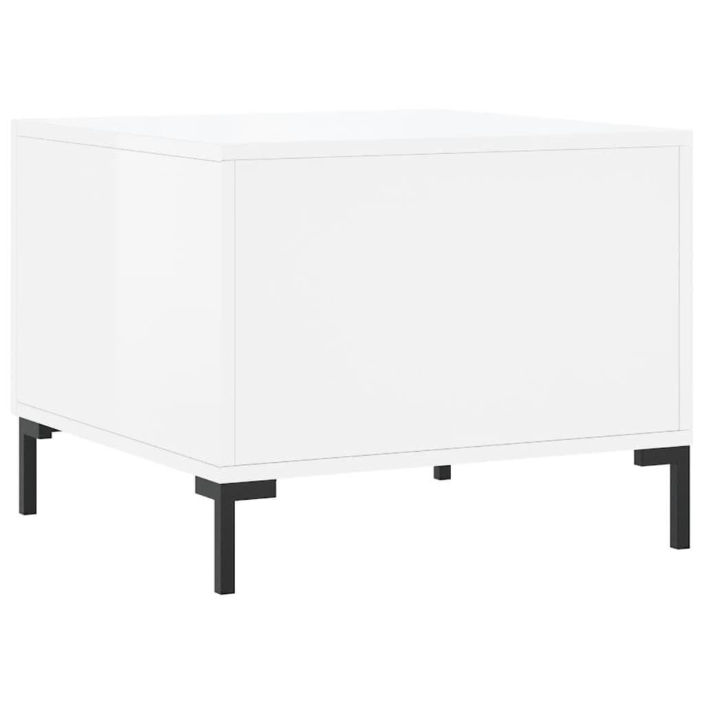 Coffee Tables 2pcs High Gloss White 50x50x40 cm Engineered Wood
