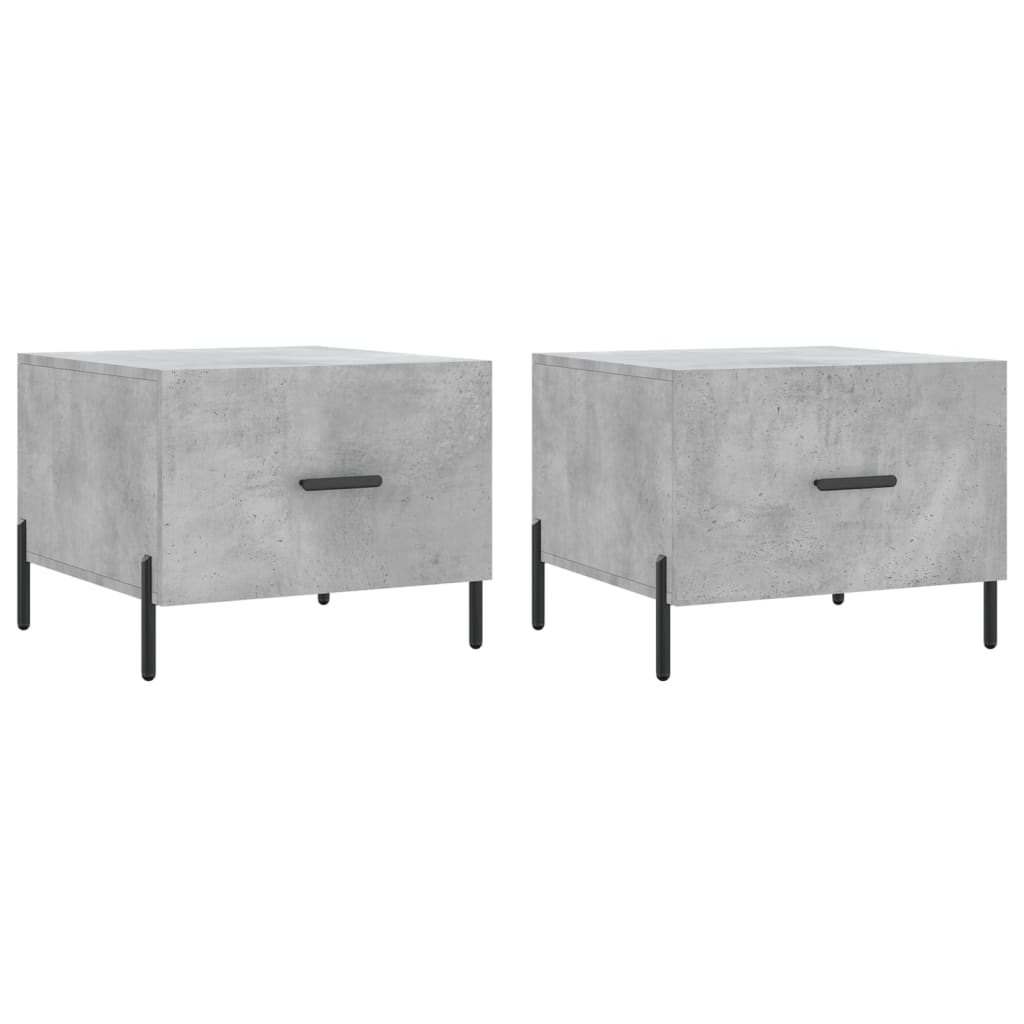 Coffee Tables 2 pcs Concrete Grey 50x50x40 cm Engineered Wood