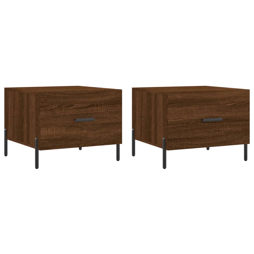 Coffee Tables 2 pcs Brown Oak 50x50x40 cm Engineered Wood