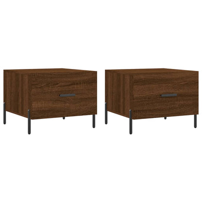 Coffee Tables 2 pcs Brown Oak 50x50x40 cm Engineered Wood