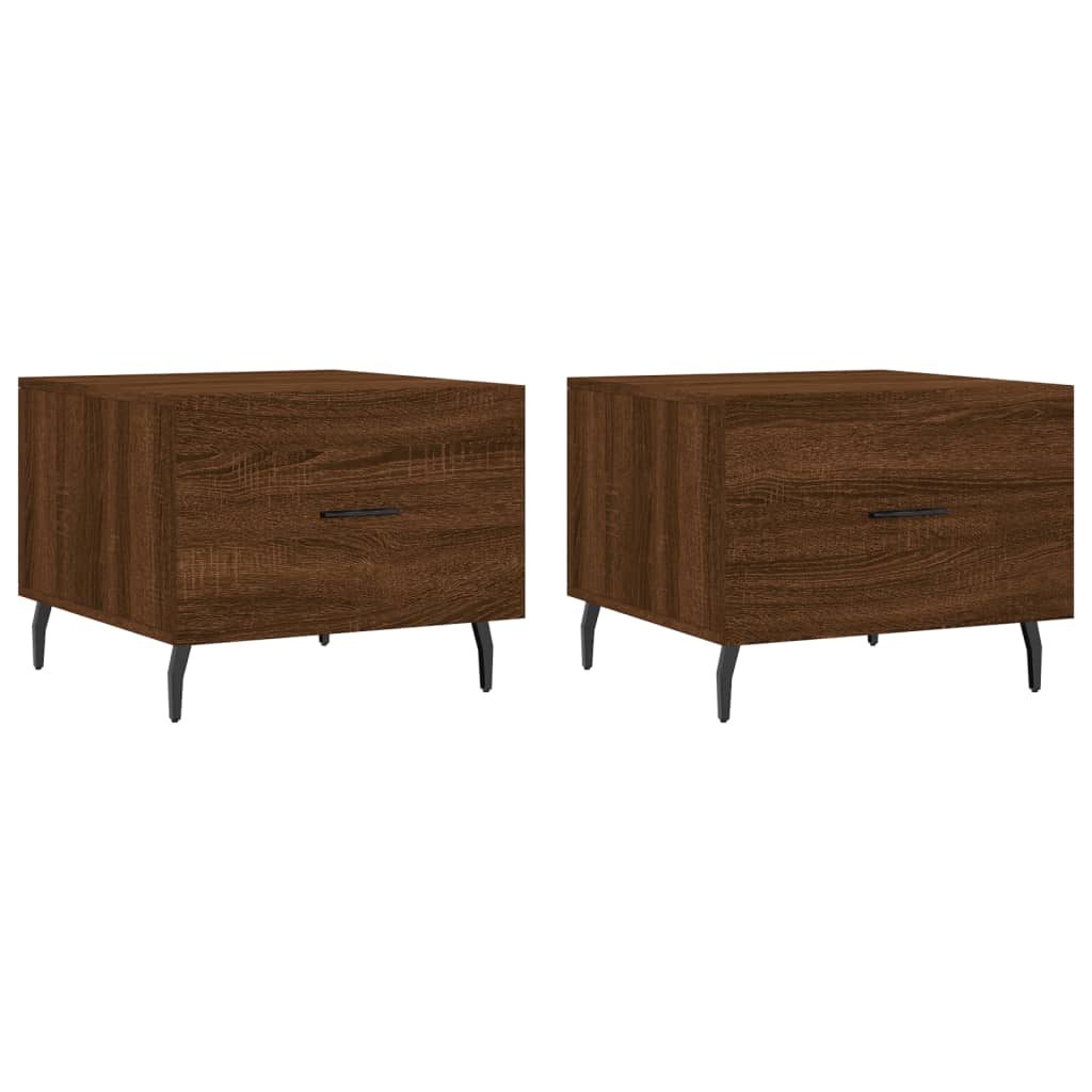 Coffee Tables 2 pcs Brown Oak 50x50x40 cm Engineered Wood