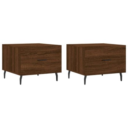 Coffee Tables 2 pcs Brown Oak 50x50x40 cm Engineered Wood