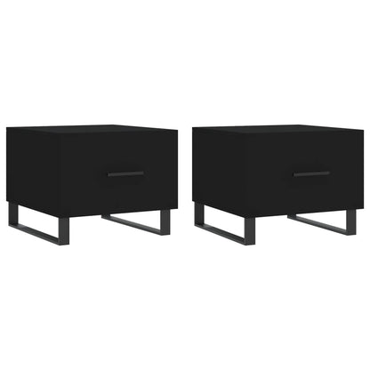 Coffee Tables 2 pcs Black 50x50x40 cm Engineered Wood