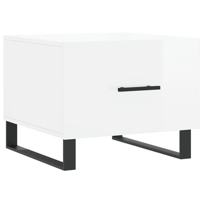 Coffee Tables 2pcs High Gloss White 50x50x40 cm Engineered Wood