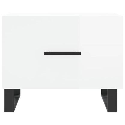 Coffee Tables 2pcs High Gloss White 50x50x40 cm Engineered Wood