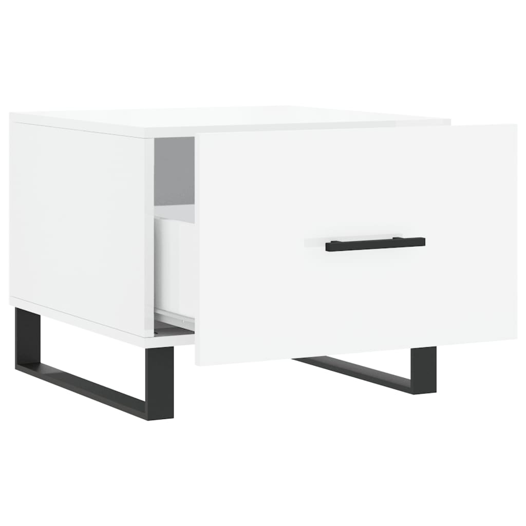 Coffee Tables 2pcs High Gloss White 50x50x40 cm Engineered Wood