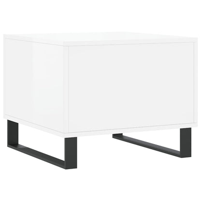 Coffee Tables 2pcs High Gloss White 50x50x40 cm Engineered Wood