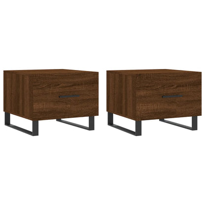 Coffee Tables 2 pcs Brown Oak 50x50x40 cm Engineered Wood