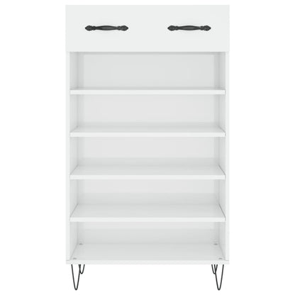 Shoe Cabinet High Gloss White 60x35x105 cm Engineered Wood