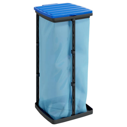 Rubbish Bag Holders 2 pcs Black and Blue 60 L PP