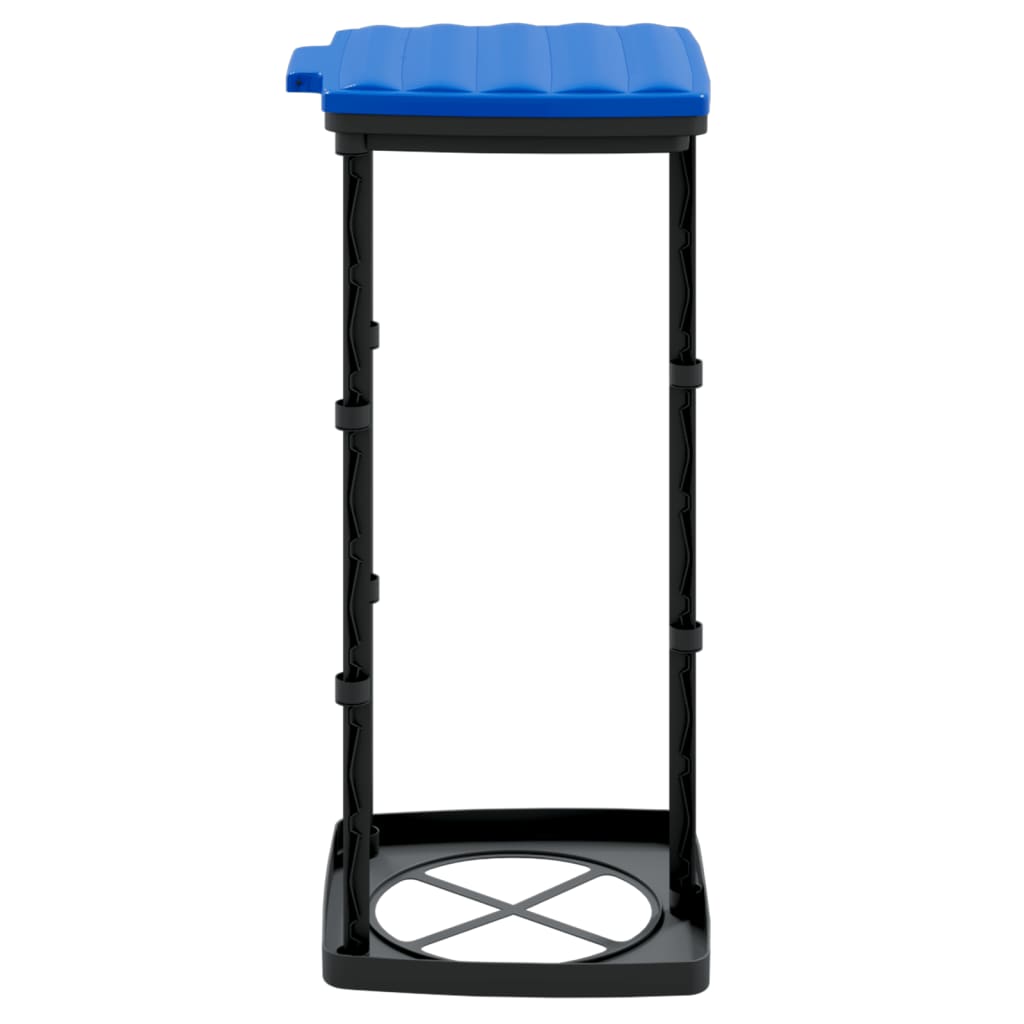 Rubbish Bag Holders 2 pcs Black and Blue 60 L PP