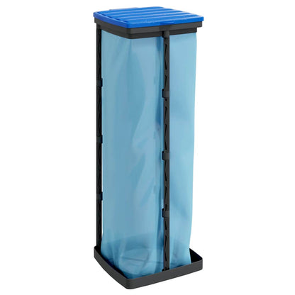Rubbish Bag Holders 2 pcs Black and Blue 120 L PP