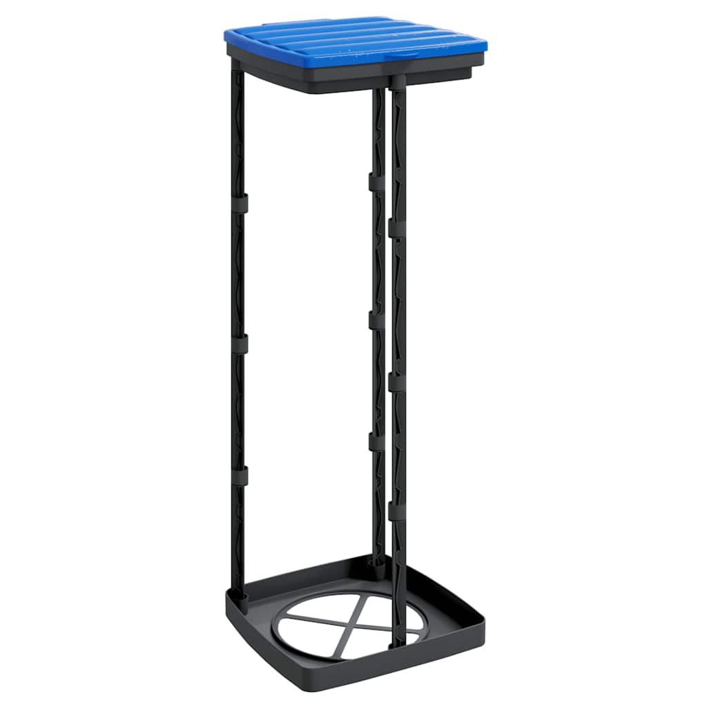 Rubbish Bag Holders 2 pcs Black and Blue 120 L PP