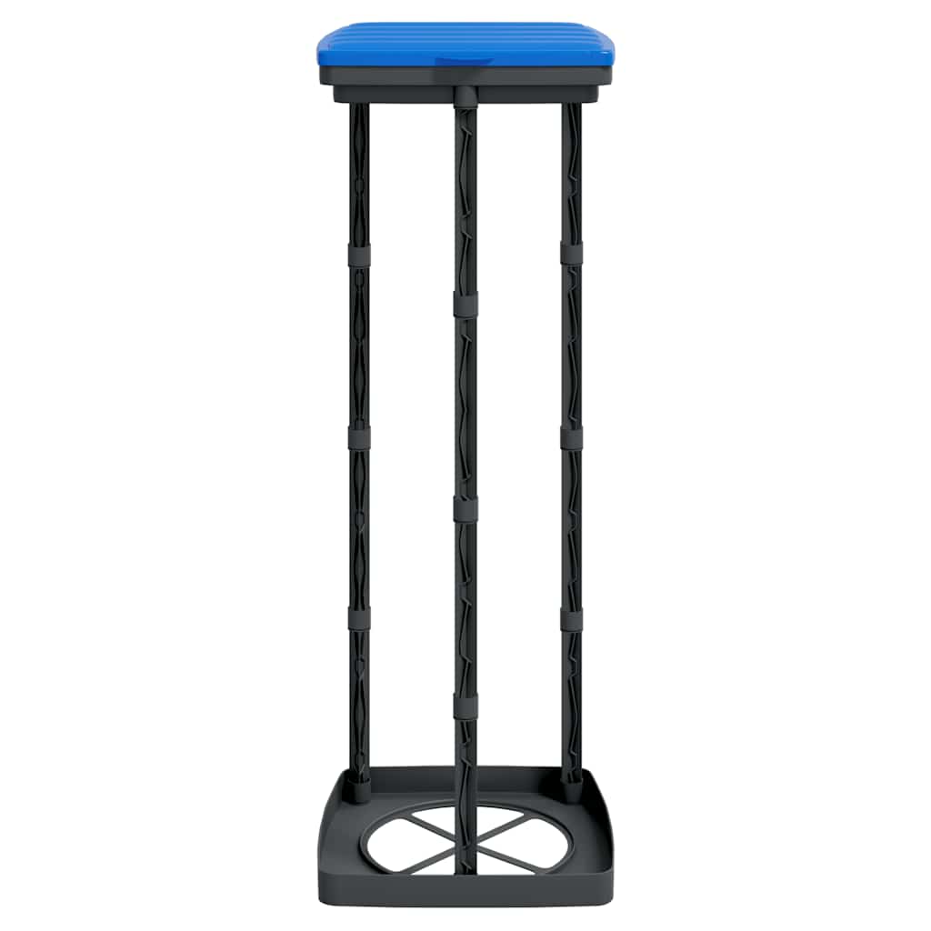 Rubbish Bag Holders 2 pcs Black and Blue 120 L PP