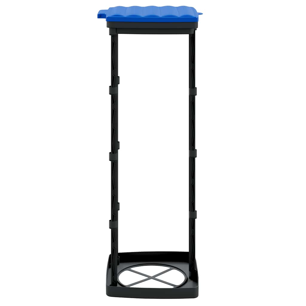 Rubbish Bag Holders 2 pcs Black and Blue 120 L PP