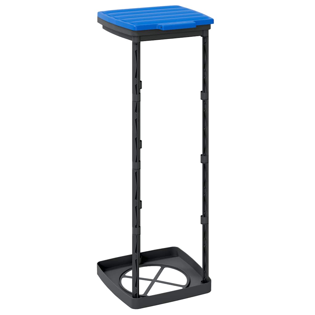 Rubbish Bag Holders 2 pcs Black and Blue 120 L PP