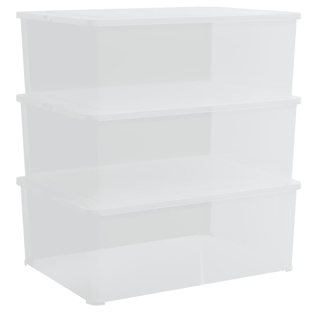 Plastic Storage Boxes 3 pcs 10 L Stackable