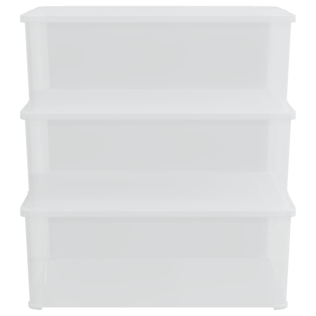 Plastic Storage Boxes 3 pcs 10 L Stackable