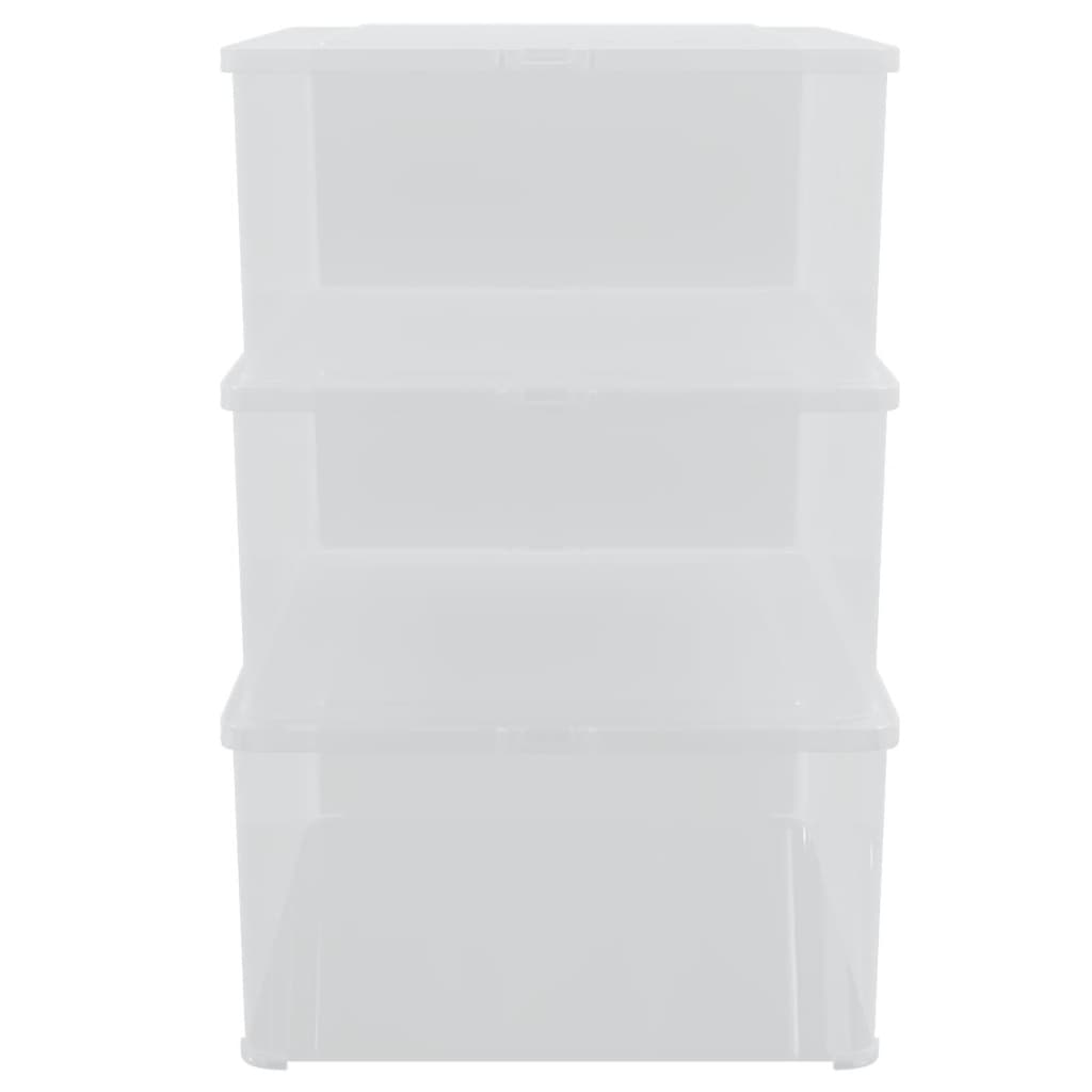 Plastic Storage Boxes 3 pcs 10 L Stackable