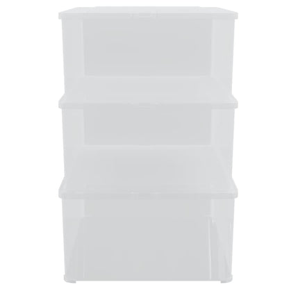 Plastic Storage Boxes 3 pcs 10 L Stackable