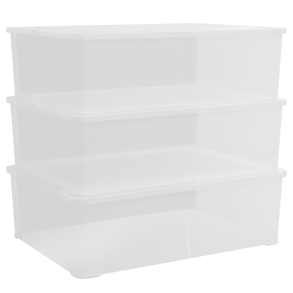 Plastic Storage Boxes 3 pcs 25 L Stackable