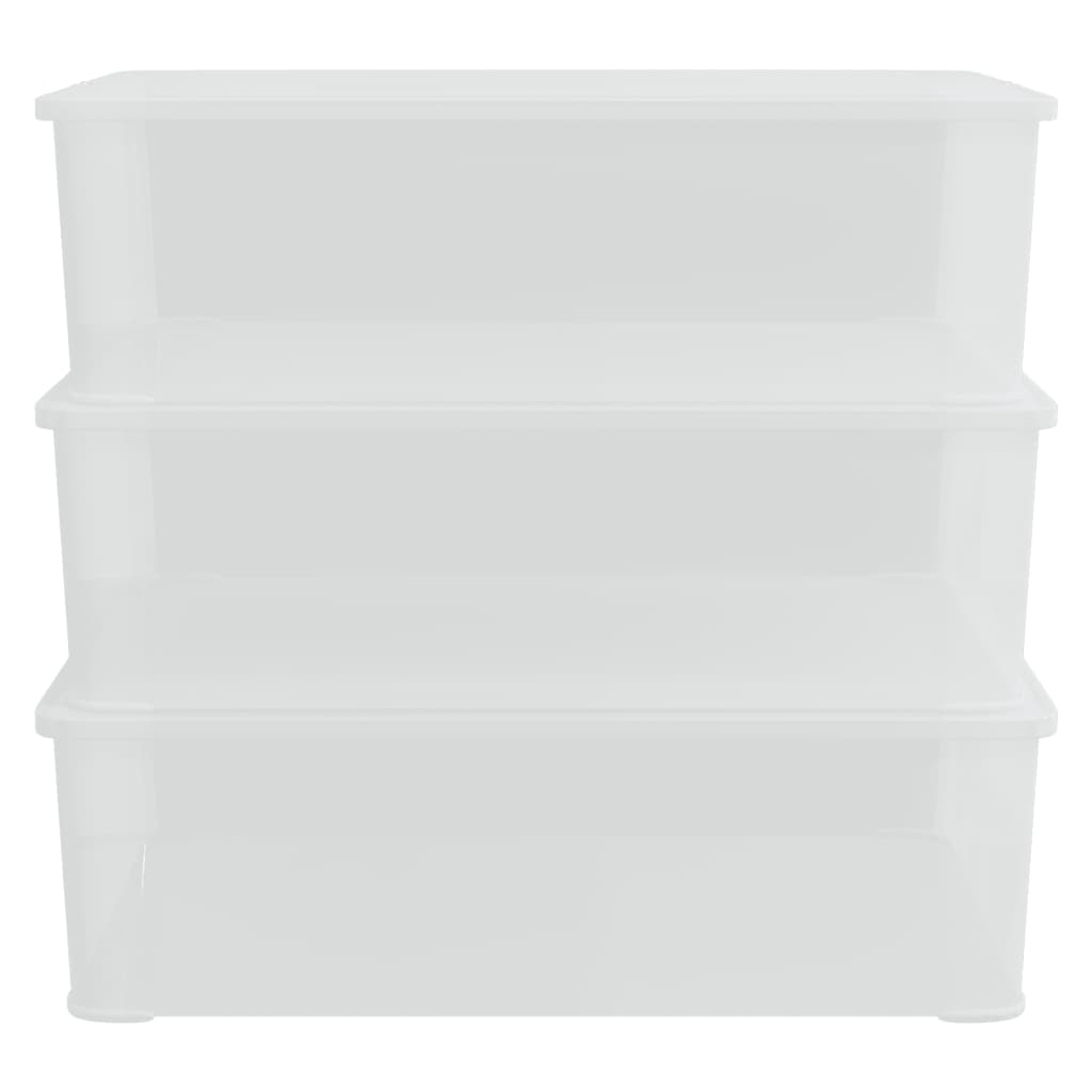 Plastic Storage Boxes 3 pcs 25 L Stackable