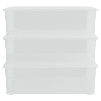 Plastic Storage Boxes 3 pcs 25 L Stackable