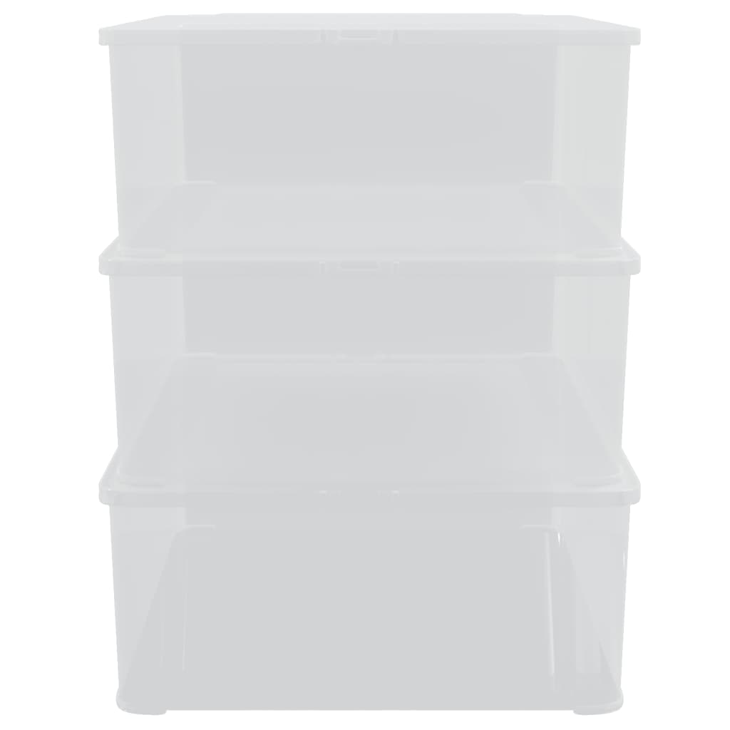 Plastic Storage Boxes 3 pcs 25 L Stackable