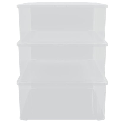 Plastic Storage Boxes 3 pcs 25 L Stackable