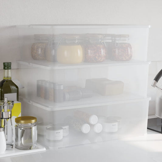 Plastic Storage Boxes 3 pcs 25 L Stackable