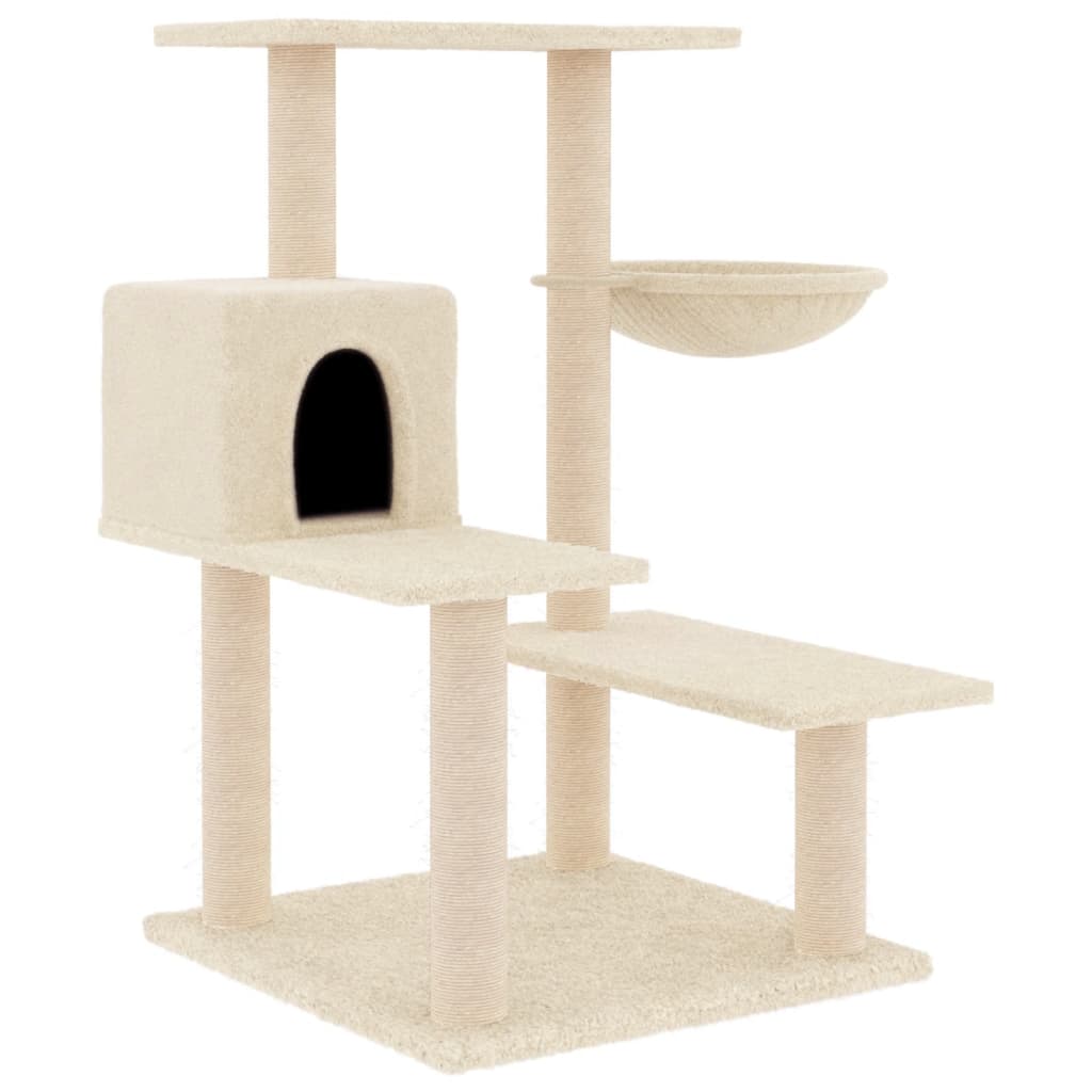 Cat Tree with Sisal Scratching Posts Cream 82.5 cm