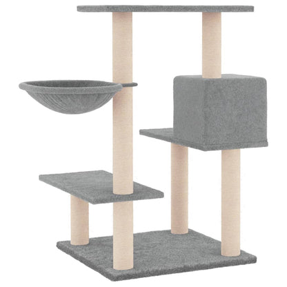 Cat Tree with Sisal Scratching Posts Light Grey 82.5 cm