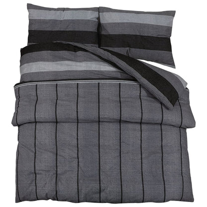 Duvet Cover Set Dark Grey 220x240 cm Cotton