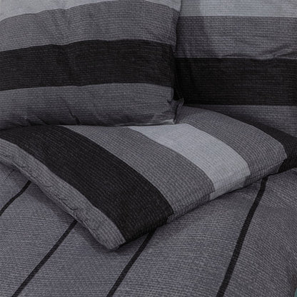 Duvet Cover Set Dark Grey 200x220 cm Cotton