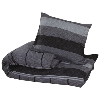 Duvet Cover Set Dark Grey 225x220 cm Cotton
